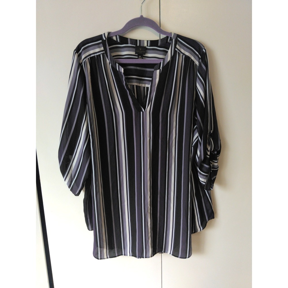 Womens Striped Tunic Top Plus Size 2x Elegant Office Business Casual